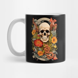 Botanic Bone Fusion: Chic Floral Skull Delight Mug